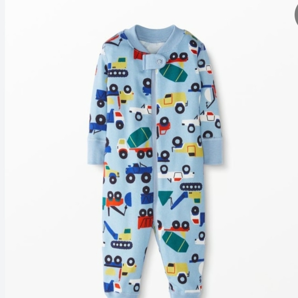 Hanna Andersson Blue Construction Print Kids Pajamas